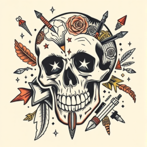 Patchwork Skull Tattoo