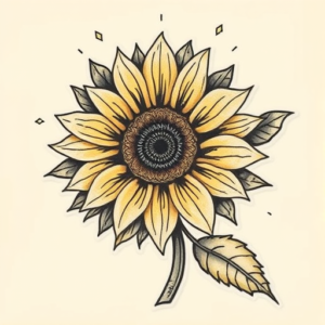 Patchwork Sunflower Tattoo