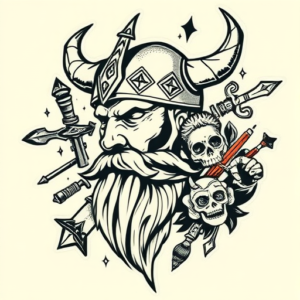 Patchwork Viking Tattoo