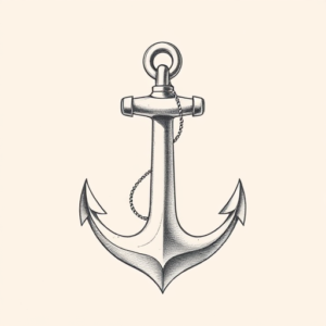 Pencil And Marker Outline Anchor Tattoo