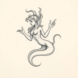 Pencil And Marker Outline Aquarius Tattoo