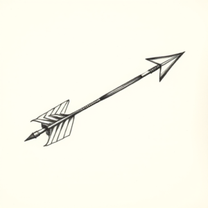 Pencil And Marker Outline Arrow Tattoo