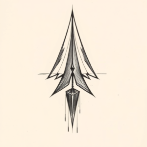 Pencil And Marker Outline Arrowhead Tattoo
