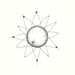 Pencil And Marker Outline Atomic Tattoo