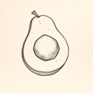Pencil And Marker Outline Avocado Tattoo