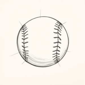Pencil And Marker Outline Baseball Tattoo