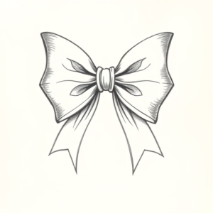 Pencil And Marker Outline Bow Tattoo