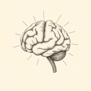 Pencil And Marker Outline Brain Tattoo