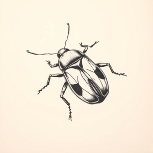 Pencil And Marker Outline Bug Tattoo