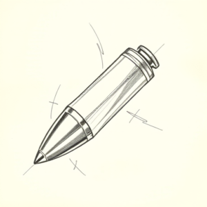 Pencil And Marker Outline Bullet Tattoo