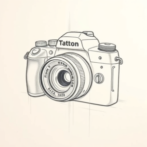 Pencil And Marker Outline Camera Tattoo