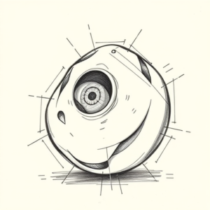 Pencil And Marker Outline Cartoon Tattoo