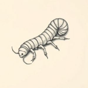 Pencil And Marker Outline Centipede Tattoo