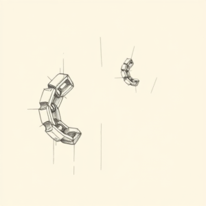 Pencil And Marker Outline Chain Tattoo