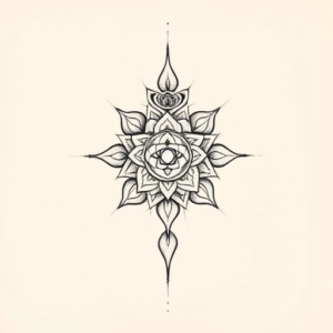 Pencil And Marker Outline Chakra Tattoo