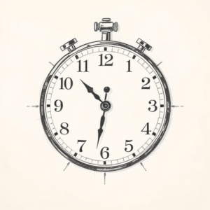 Pencil And Marker Outline Clock Tattoo