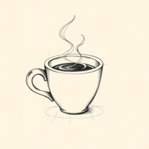 Pencil And Marker Outline Coffee Tattoo