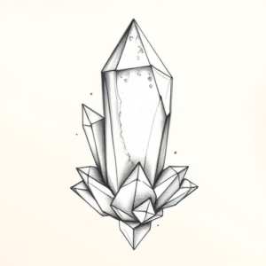 Pencil And Marker Outline Crystal Tattoo