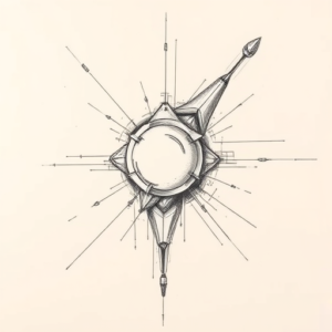 Pencil And Marker Outline Cyber Tattoo