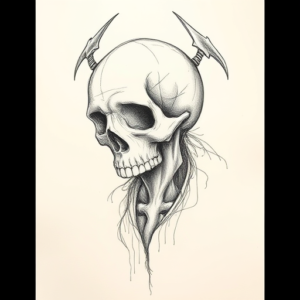 Pencil And Marker Outline Death Tattoo