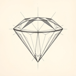 Pencil And Marker Outline Diamond Tattoo