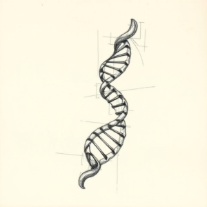 Pencil And Marker Outline Dna Tattoo