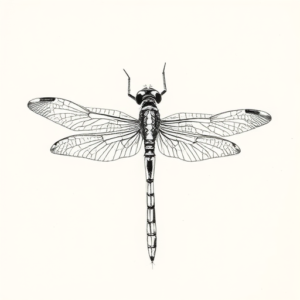 Pencil And Marker Outline Dragonfly Tattoo