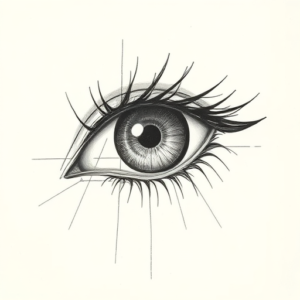 Pencil And Marker Outline Eye Tattoo