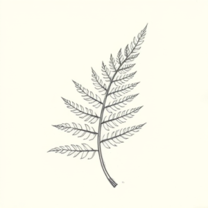 Pencil And Marker Outline Fern Tattoo