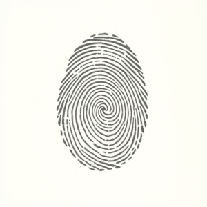 Pencil And Marker Outline Fingerprint Tattoo
