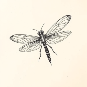 Pencil And Marker Outline Firefly Tattoo