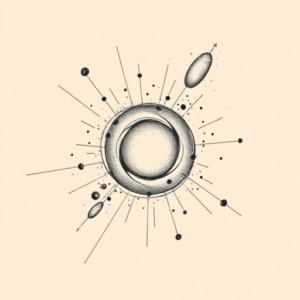 Pencil And Marker Outline Galaxy Tattoo