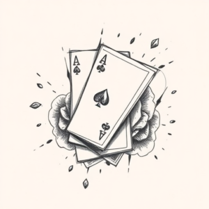 Pencil And Marker Outline Gambling Tattoo