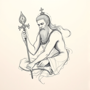 Pencil And Marker Outline God Tattoo