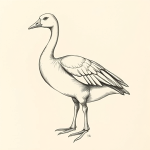 Pencil And Marker Outline Goose Tattoo