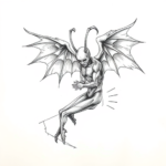 Pencil And Marker Outline Hades Tattoo