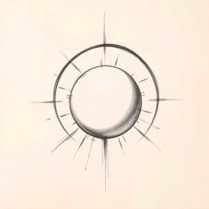 Pencil And Marker Outline Halo Tattoo