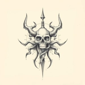 Pencil And Marker Outline Hecate Tattoo