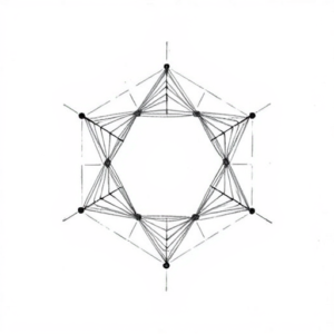 Pencil And Marker Outline Hexagon Tattoo