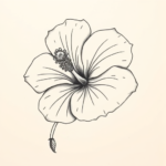 Pencil And Marker Outline Hibiscus Tattoo