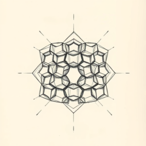 Pencil And Marker Outline Honeycomb Tattoo