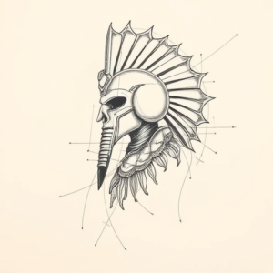 Pencil And Marker Outline Horus Tattoo