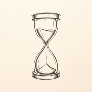 Pencil And Marker Outline Hourglass Tattoo