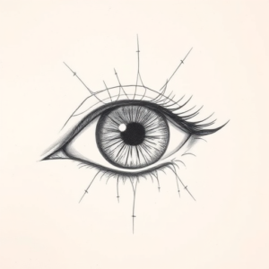 Pencil And Marker Outline Iris Tattoo