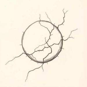 Pencil And Marker Outline Kintsugi Tattoo