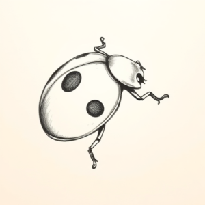 Pencil And Marker Outline Ladybug Tattoo