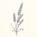 Pencil And Marker Outline Lavender Tattoo