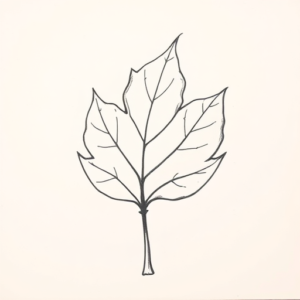 Pencil And Marker Outline Leaf Tattoo