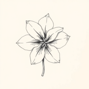 Pencil And Marker Outline Lilac Tattoo