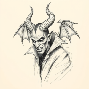 Pencil And Marker Outline Maleficent Tattoo